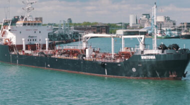 Tanker ship at sea – illustrative maritime partners collaboration